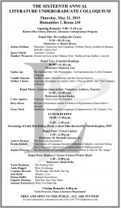 2015 Literature Undergraduate Colloquium