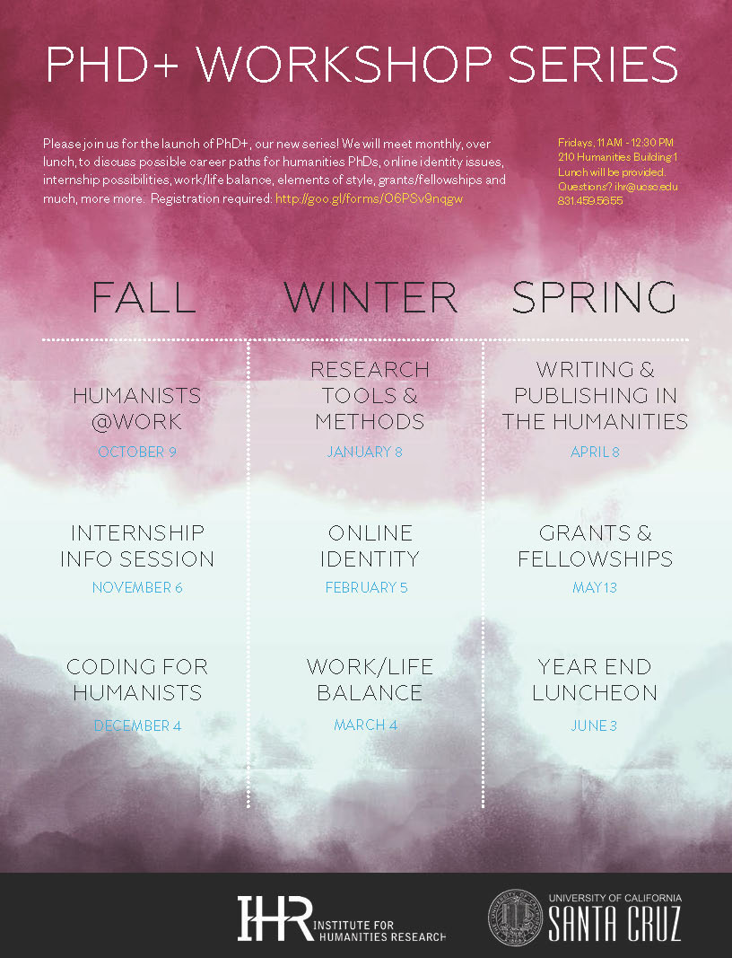 PhD+ Workshop Series Flyer 2015-16