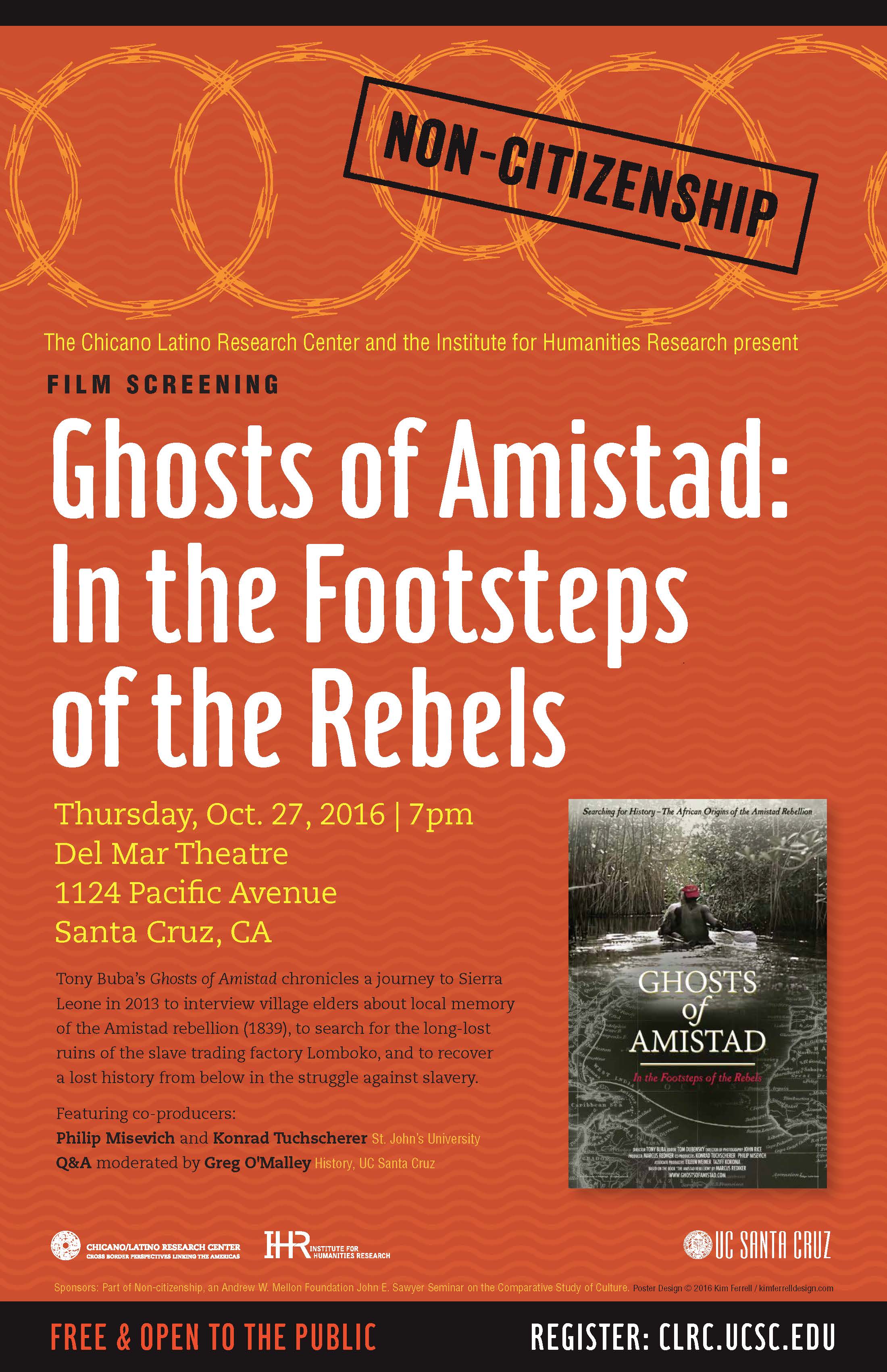 Ghosts of Amistad event poster