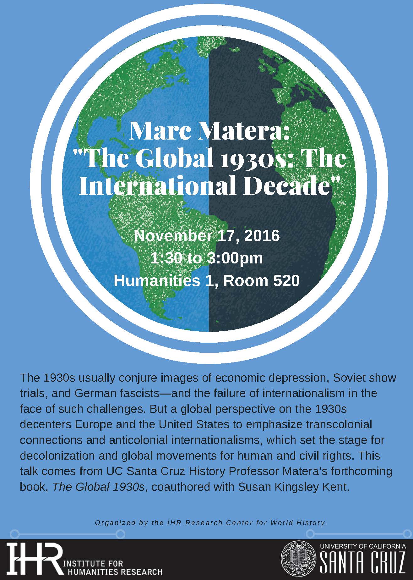 Marc Matera The Global 1930s event flyer