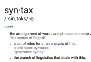 syntax definition
