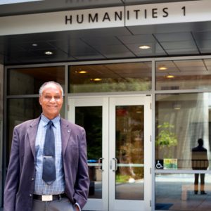 UCSC Humanities deal Tyler Stovall stands in front of the UCSC Humanities building.