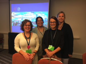 from left to right, Sarah Papazoglakis, Kara Hisatake, Kendra Dority, Julie Fry are shown.