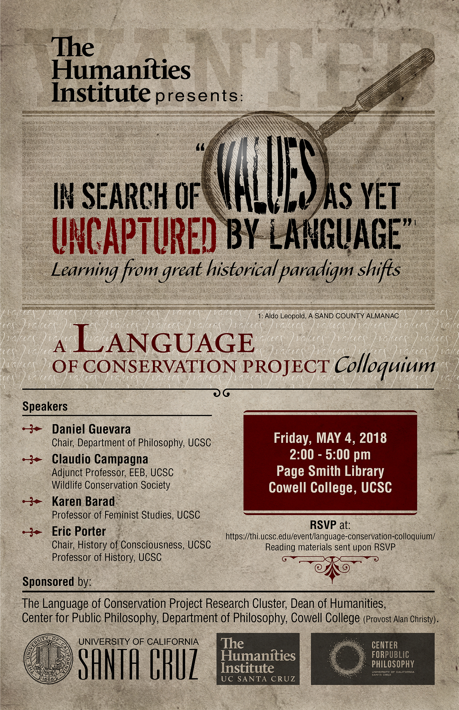 Language of Conservation colloquium flyer