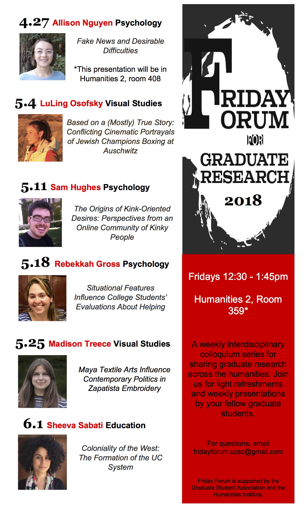 Friday Forum Spring 2018 Poster