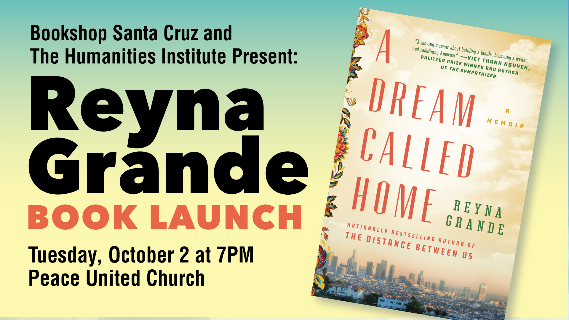 Reyna Grande Book Launch banner