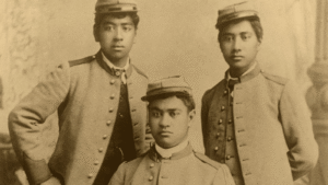 Three Hawaiian princes—David Kawananakoa, Jonah Kuhio Kalaniana’ole, and Edward Keliiahonui