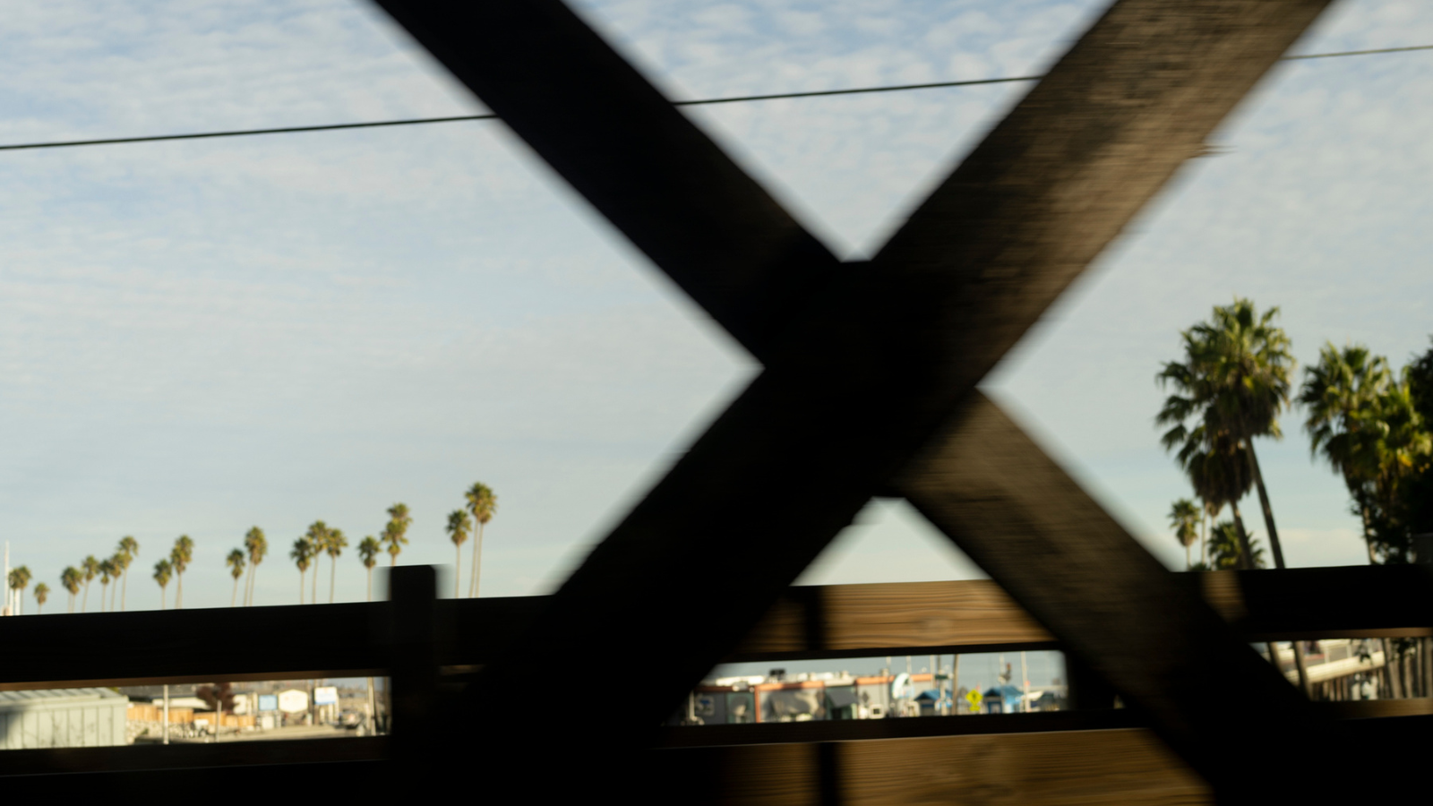 Bridge with palm trees in the background