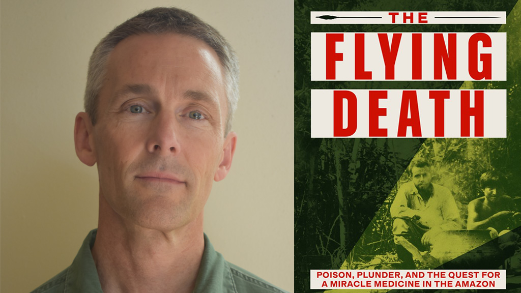 Matt O'Hara and the book cover of the Flying Death