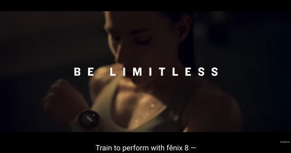 Detail from an advertisement for a wearable biometric technology.